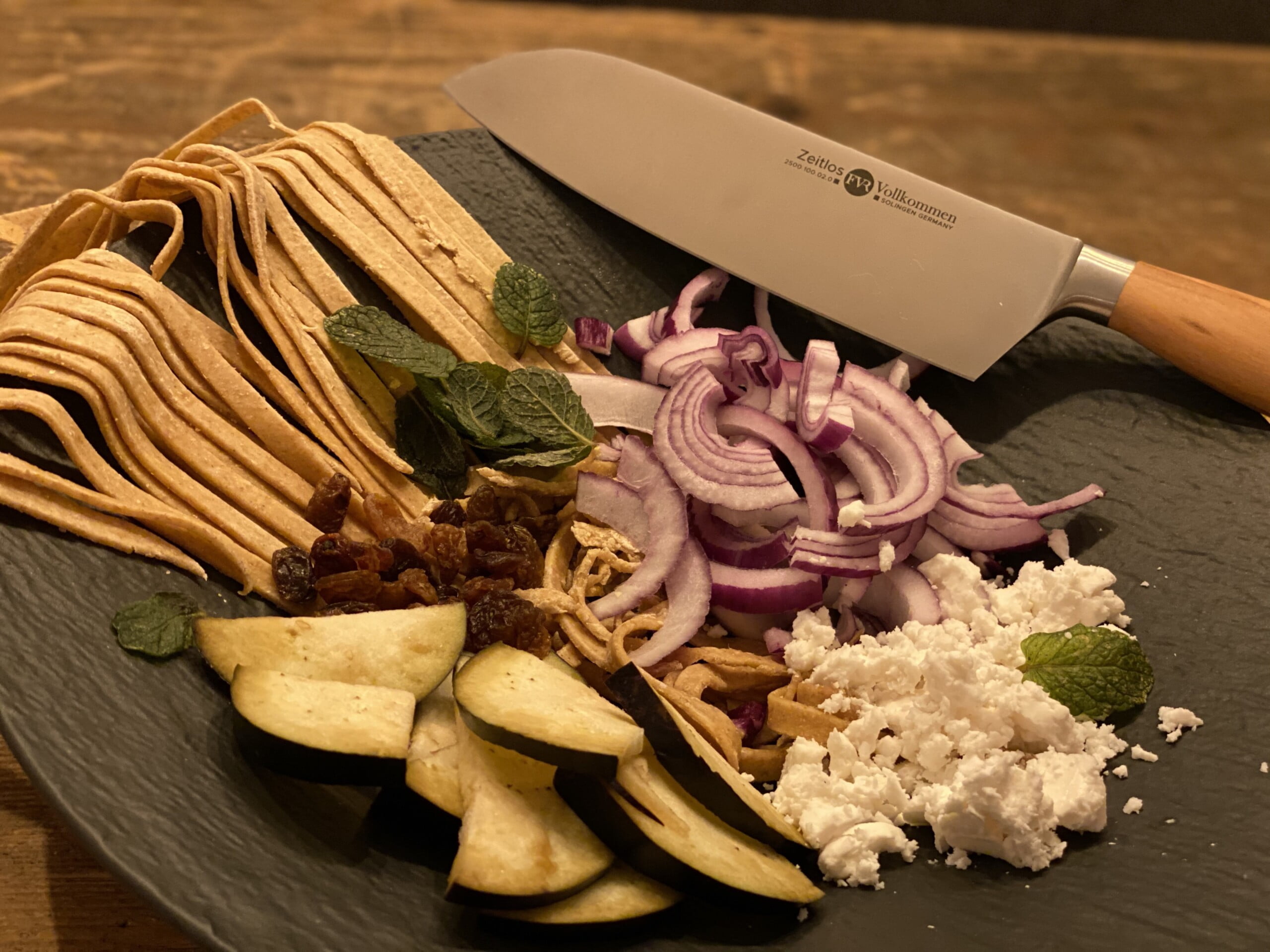 pasta with eggplant and mint