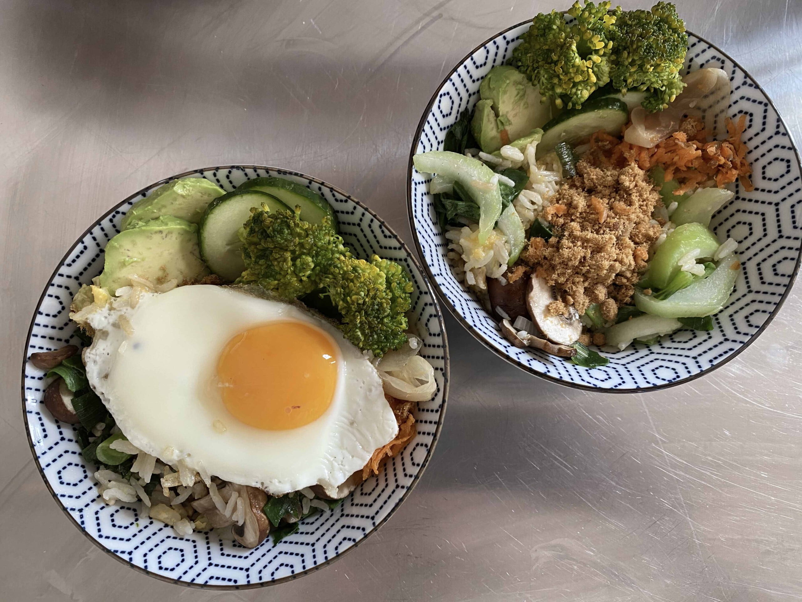 Place eggs on top of bowl