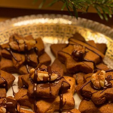 Holiday Cookies Walnut Stars