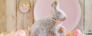 Easter bunny eggnog cake banner