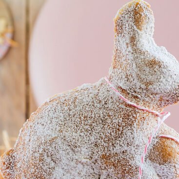 Easter bunny eggnog cake banner