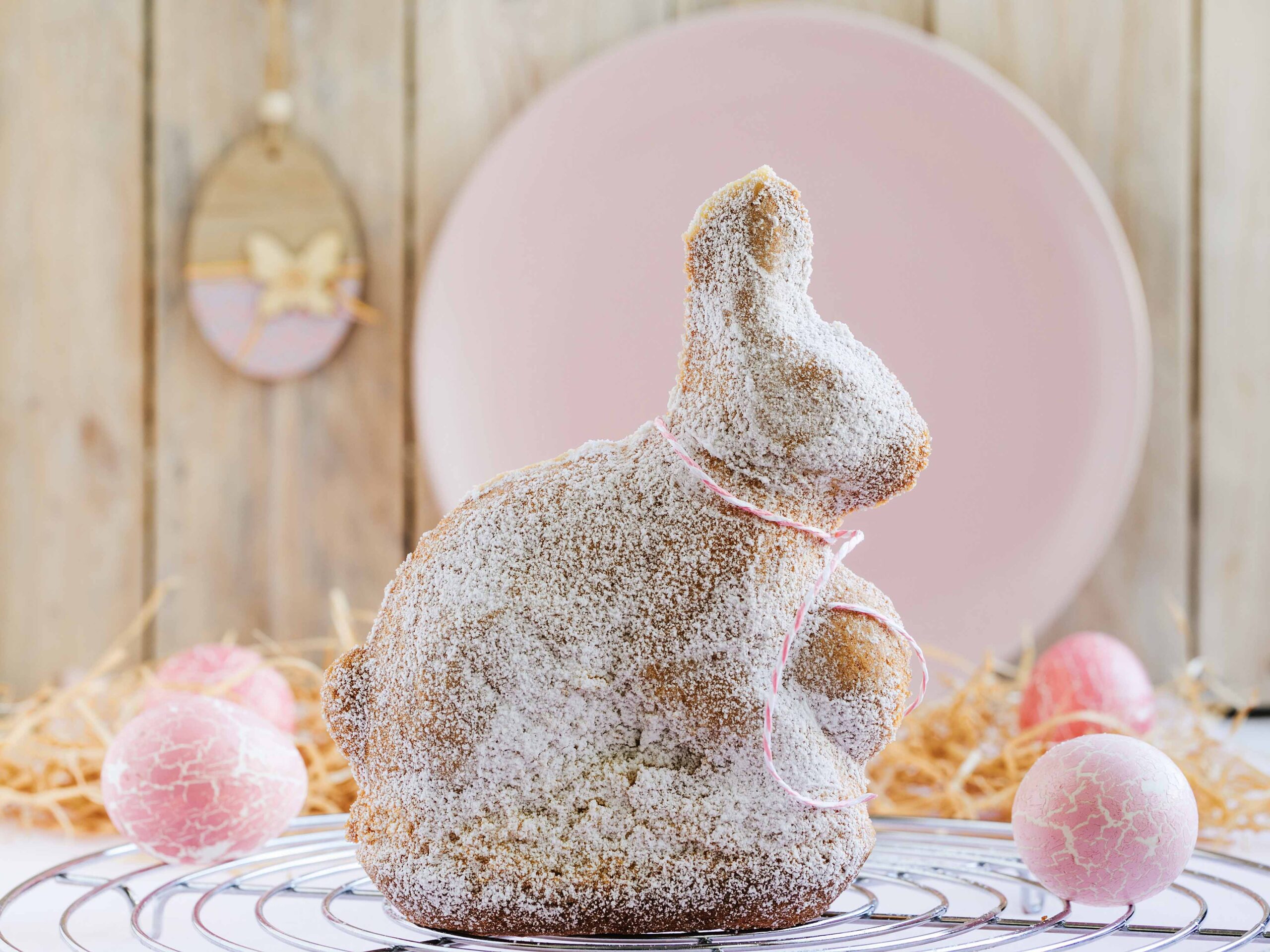 Easter bunny eggnog cake